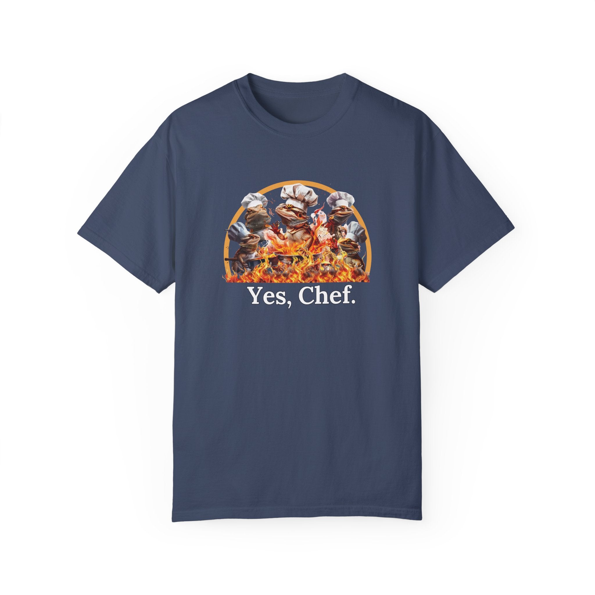 Funny Bearded Dragon Cooking T-Shirt – Yes Chef Lizard Reptile