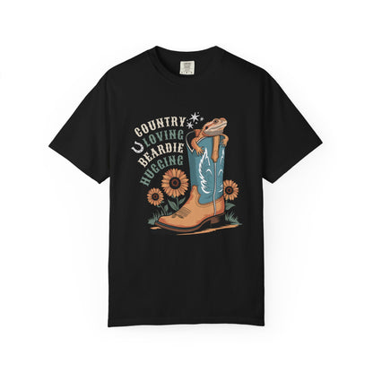 Country Loving Beardie Hugging T-shirt