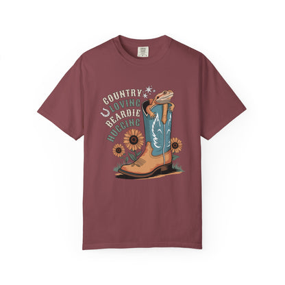 Country Loving Beardie Hugging T-shirt