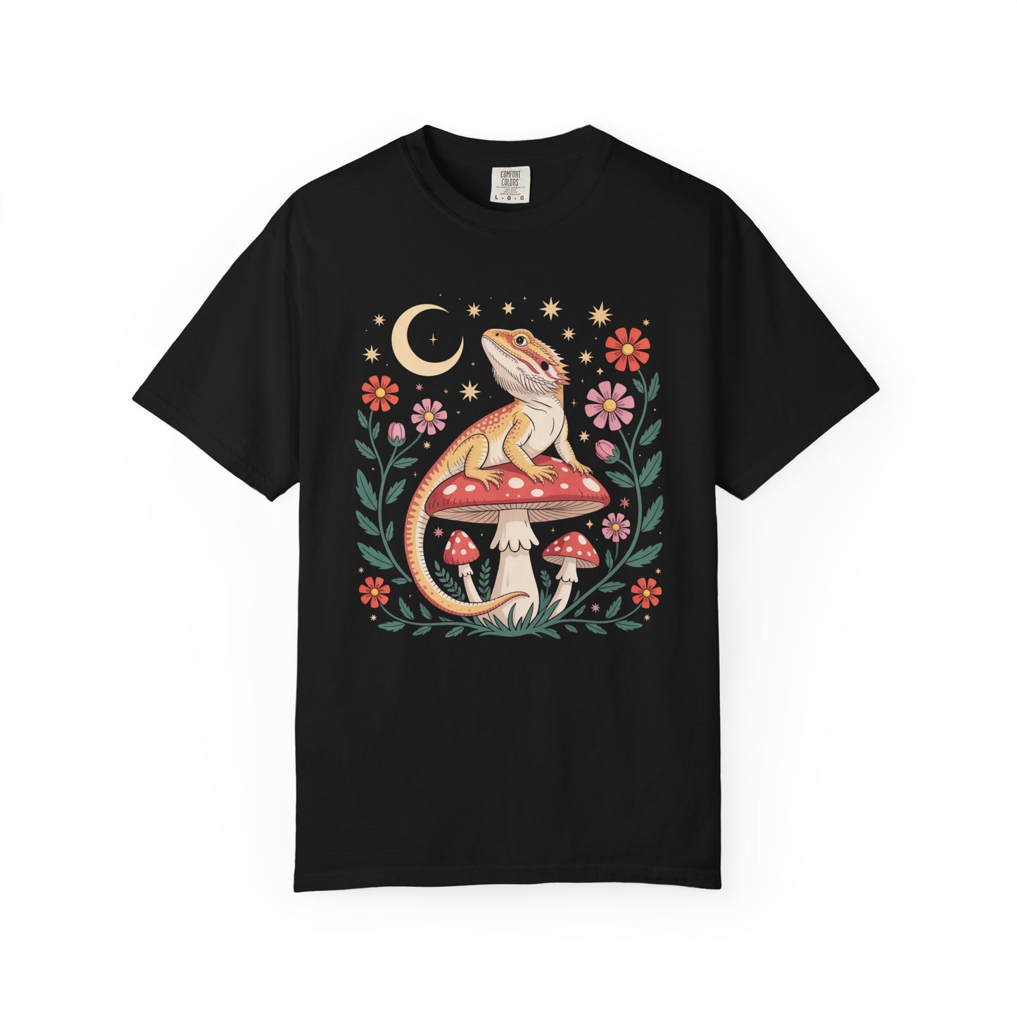 Bearded Dragon on Mushroom T-shirt