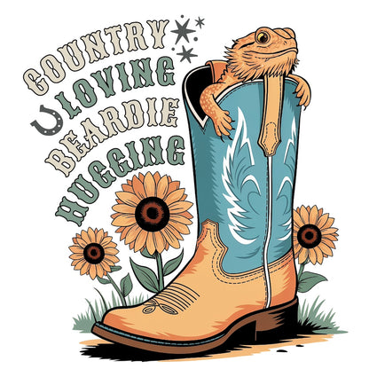 Country Loving Beardie Hugging T-shirt