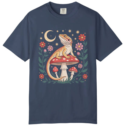 Bearded Dragon on Mushroom T-shirt