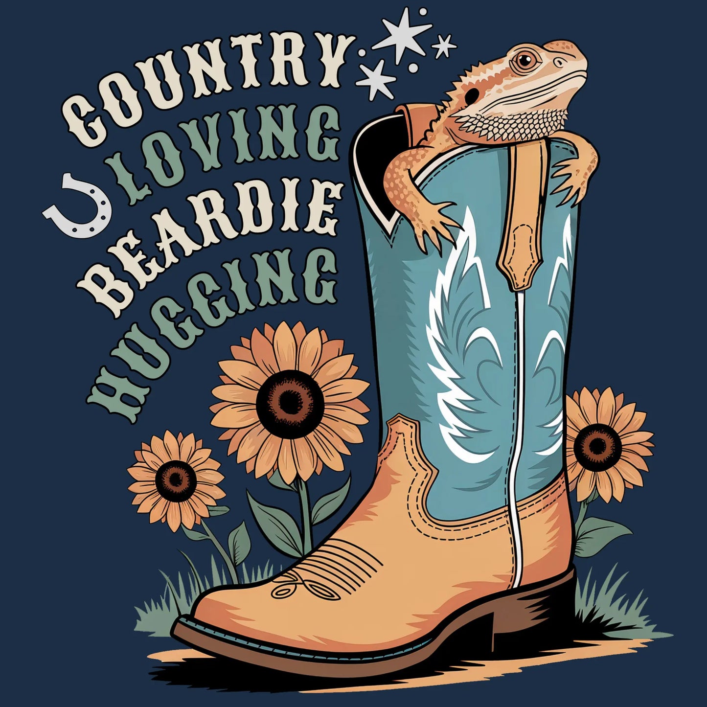 Country Loving Beardie Hugging T-shirt