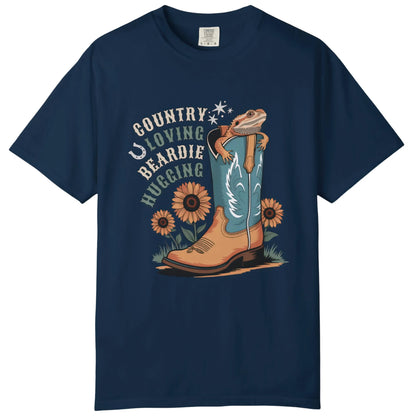 Country Loving Beardie Hugging T-shirt