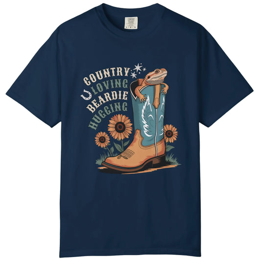 Country Loving Beardie Hugging T-shirt